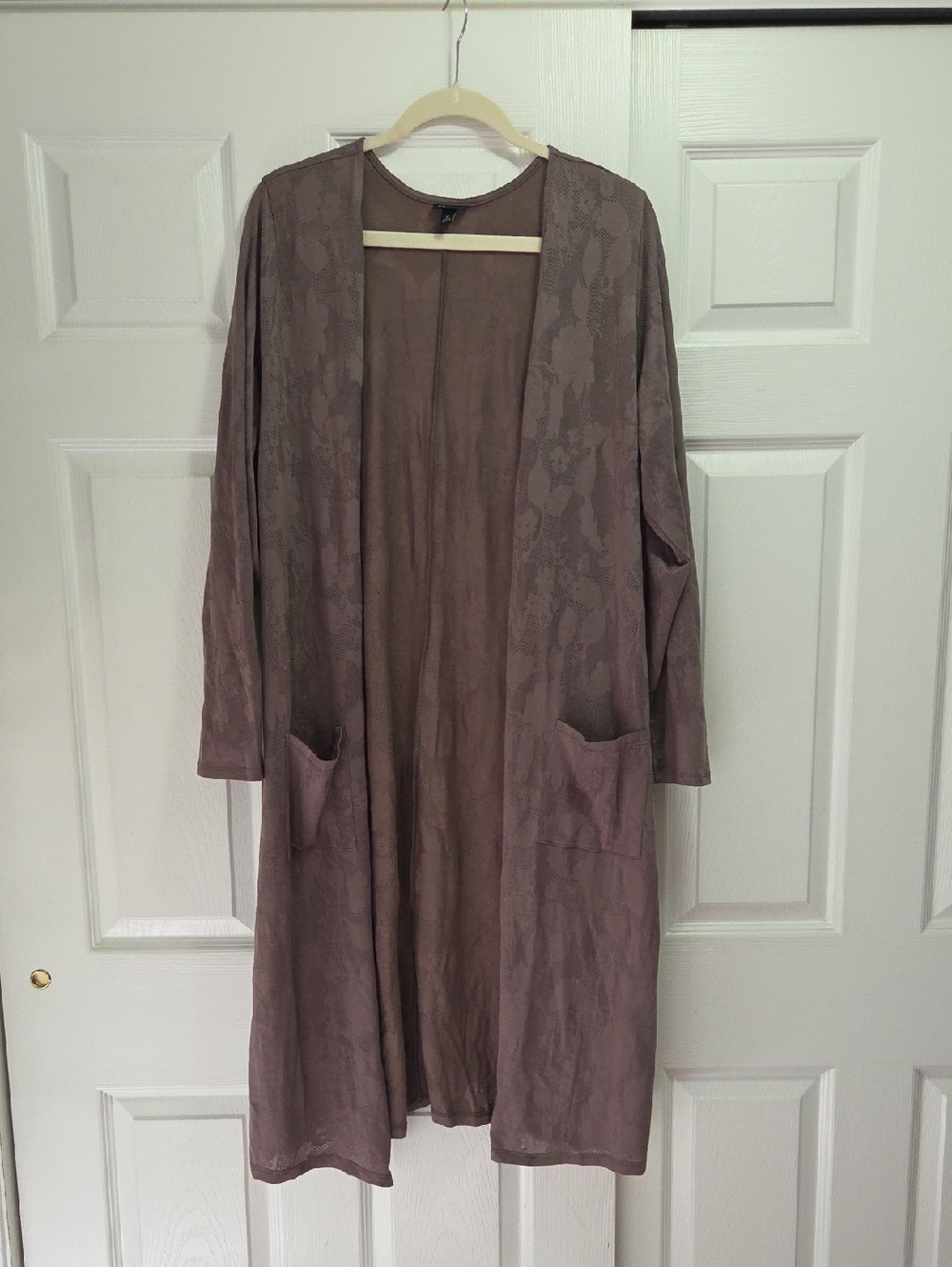 Torrid Brown Knit Duster with Subtle Texture